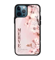 iPhone 11 Pro Max Uyumlu Dikey Sakura Tasarımlı Glossy Telefon Kılıfı
