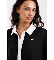 Nike Sportswear Oversize Street SS Womens polo Top Polo Yaka Bol Kesim Kadın Tişört Siyah