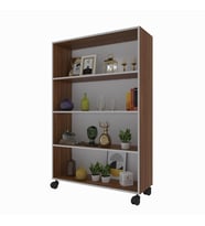 Kenzlife kitaplık beril 128*090*020 cvz tekerlekli mutfak dolabı banyo ofis ayakkabılık kiler