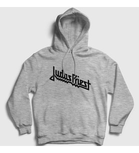 Presmono Unisex Gri Logo Judas Priest Kapüşonlu Sweatshirt 88437tt (Gri)