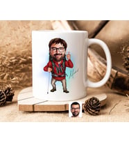 Bk Gift Kişiye Özel Erkek Gezgin Karikatürlü Beyaz Kupa Bardak-1, Sevgiliye Hediye, Arkadaşa Hediye