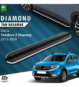 S-Dizayn Dacia Sandero 2 Stepway Diamond Krom Yan Basamak 173 Cm 2013-2020