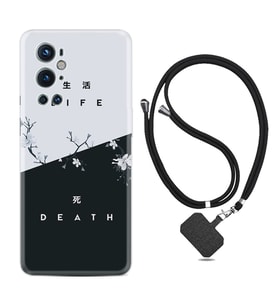 Tecno Spark 9 Pro Kılıf Resimli Boyun Askılı İpli Desenli Silikon Life and Death 1339