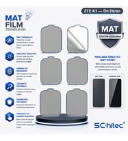 SChitec ZTE K1 Uyumlu Ön Yüzey Mat Hidrojel Ekran Koruyucu