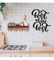 BK Home Doğal Ahşap Raflı Dekoratif Fincan Askılığı ve Duvar Süsü-1 (Beyaz)