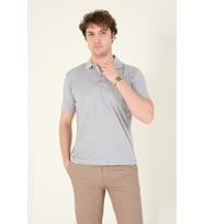 Giyim Dünyası Erkek Polo Yaka Cepli T-Shirt Gri