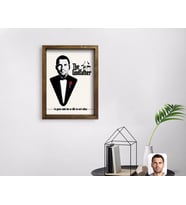 BK Gift Kişiye Özel Godfather Baba Tasarımlı Doğal Masif Ahşap Çerçeveli Tablo 45x65cm-8
