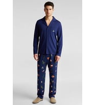 Erkek Bisiklet Yaka Uzun Kol Regular Fit Pijama Takımı Fonksiyonel Dayanıklı Şık %100 Pamuk