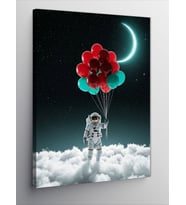 Kanvas Tablo Balonlarla Astronot
