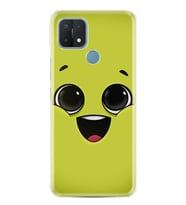 Oppo A15S Kılıf Resimli Desenli Silikon Platinium Series White Green 1833