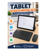 SIM Kartlı Android Tablet Seti Bluetooth Klavye ve Kablosuz Mouse Geniş Ekran Taşınabilir Kullanım