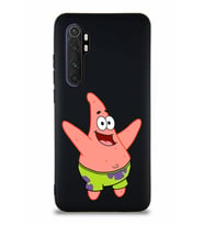 Xiaomi Mi Note 10 Lite Soft Premier Kapak Patrick Yıldız Tasarımlı Silikon Kılıf - Siyah (Şeffaf)