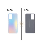 Oppo A96 Günbatımı Mavisi Uyumlu Arka Kapak Arka Cam Batarya Pil Kapağı Lazer Kesim Back Cover