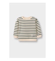 Defacto Bisiklet Yaka Çizgili Kum Erkek Bebek Sweatshirt E0280A5/BG319