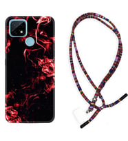 Realme C11 C21 C21Y C25Y C11 2021 Kılıf Boyun Asklı Rasta Silikon Red Smoke 1745