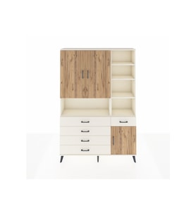 Arges Dolap 8 Raflı 5 Çekmeceli 3 Kapaklı 132x30x195 Aytaşı-Çam/Aytaşı