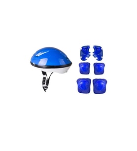 Çocuk Kask Dizlik Dirseklik Koruyucu Set 7 Parça (Mavi)