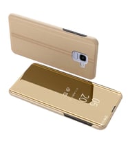 Samsung Galaxy J6 2018 Uyumlu Aynalı Kapaklı Lüx Kılıf (Gold)