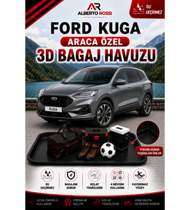 Ford Kuga 2020 - 2026 Araca Özel 3D Bagaj Havuzu