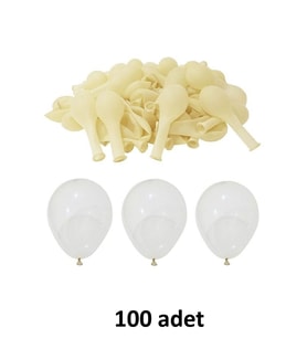Şeffaf Balon 12" - 30 cm Lateks Şeffaf Renk Balon 100'lu Paket