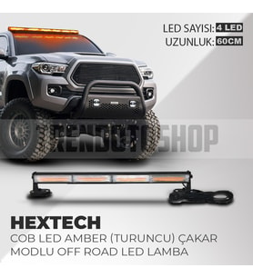 Hextech 60W Turuncu 91cm 17 Farklı Yanış Modlu 6 COB LED Off Road Led Lamba