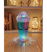 Işıklı Unicorn Tasarımlı Rgb Led Pipetli Bardak - Renk Değiştiren Sihirli Kupa