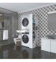 Kenzlife çamaşır-kurutma makinesi dolabı baccemdf sağ byz 187*090*60 çekmeceli % 100 FULL MDF (Beyaz)
