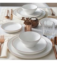 GÜRAL PORSELEN Bilbao 8 Parça 2 Kişilik Bone Yemek Takımı - Copper Bakır