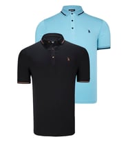 İKİLİ SET T8586 DEWBERRY ERKEK T-SHIRT-SİYAH-CAMGÖBEĞİ