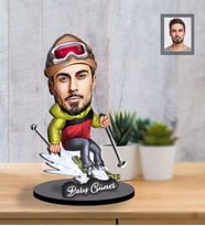 Kişiye Özel Sporcu Karikatürlü İki Katmanlı Ahşap Biblo Bay-2-Eco