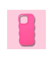 IPHONE 15 PRO; KENARI DALGALI, DARBE ÖNLEYİCİ LÜKS SİLİKON KILIF (Pembe)