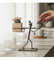 El Yapımı Dekoratif Mini Saksılık SPH005 El Yapımı Demirden Hikayeler
