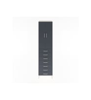 Hyperion Dolap 3 Raflı 7 Çekmeceli 2 Kapaklı 60x44x243 Aytaşı-Antrasit