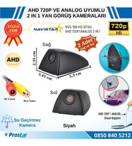 Yan Araç Kamerası AHD 720P ve Analog PAL Mini (Siyah) Özel Tasarım