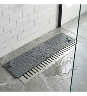 Gri Uzun Gider Kapağı Silikon Mat – Koku Önleyici ve Haşere Engelleyici Gider Koruyucu