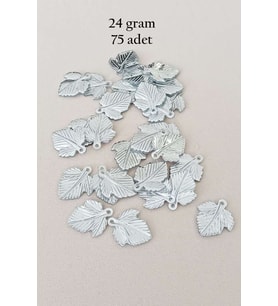 Oya Abiye Bileklik Kolye Pleksi Metalik Plastik Pul Gümüş Renk 24 gram 75 adet - BNC582