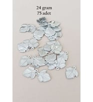 Oya Abiye Bileklik Kolye Pleksi Metalik Plastik Pul Gümüş Renk 24 gram 75 adet - BNC582