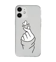 Iphone 12 Uyumlu Kalp Desenli Şeffaf Telefon Kılıfı
