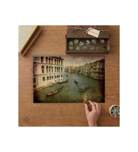 Venedik Sokakları - Retro Fotoğraf Tasarımı 240 parça Ahşap Puzzle Ahşap Kutuda MP01519