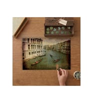 Venedik Sokakları - Retro Fotoğraf Tasarımı 240 parça Ahşap Puzzle Ahşap Kutuda MP01519