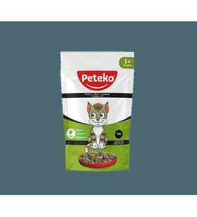 PETEKO 24 ADET JÖLELİ PARÇA ETLİ YETİŞKİN KEDİ YAŞ MAMASI KUZULU