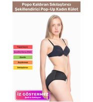 Özel Üretim Popo Kaldıran Toparlayan Sıkılaştırıcı Şekillendirici Pop-Up Kadın Külot İç Çamaşırı (Siyah)