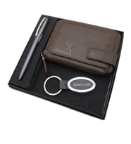 Signator D248 Kişiye Özel Set - Deri Cüzdan + Anahtarlık + Kalem Seti  İsme Özel Hediyelik Set (Karışık)