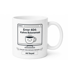 Error 404 Kahve Bulunamadı Esprili Bilgisayarcı Kupa Bardak Hediye