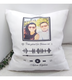 Sevgililer Günü Spotify Fotoğraflı ve Yazılı Yastık-