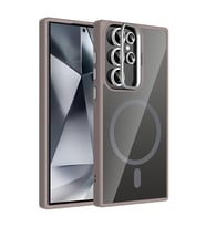 Samsung Galaxy S24 Ultra Uyumlu Kılıf Standlı ve Kamera Lens Hediyeli M-Safe Şarj Özellikli Zore Etro Kapak