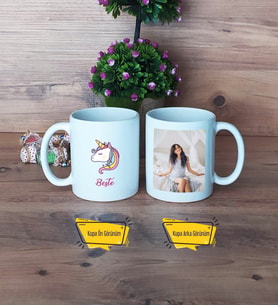 Unicorn Kupa Bardak Beyaz Fotoğraflı Doğum Günü Hediyesi
