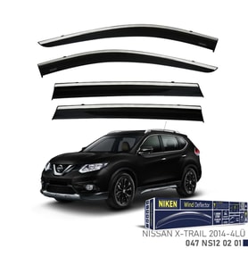 Nissan Uyumlu X-Trail -2014 Kromlu Cam Rüzgarlığı 4Lü Parça