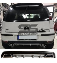 Opel Corsa  C Difüzör Arka Tampon Eki 2 Egzoz Çıkışlı Gri Lüx Tip
