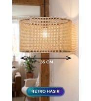 Retro Hasır Kumaş Başlıklı Sarkıt ize 35 CM